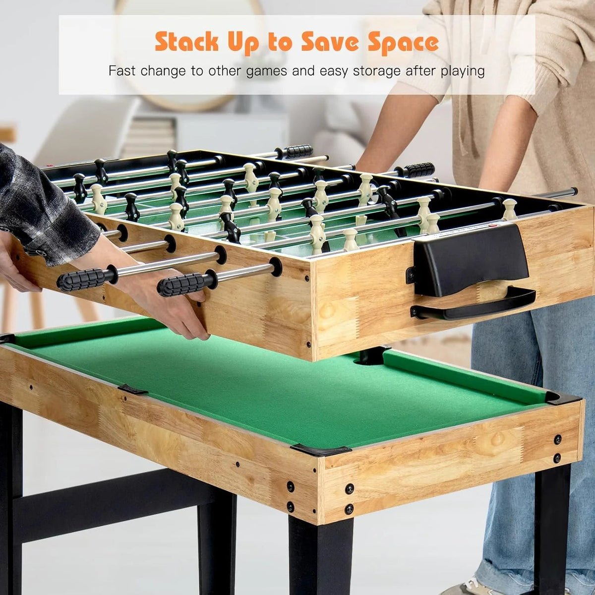 10-Function Multi-Game Table, Green - 105.4L x 61W x 80H Centimetres