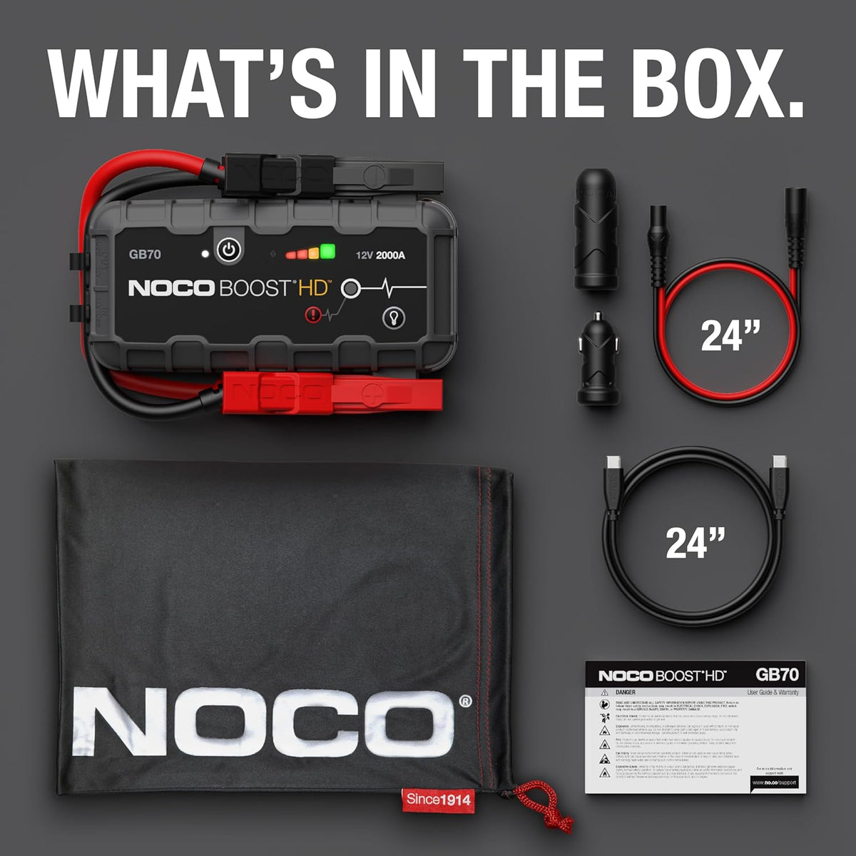 2000A UltraSafe 12V Lithium Jump Starter and Power Bank - 8.0L Gas and 6.0L Diesel Engines
