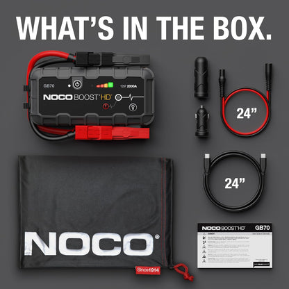 2000A UltraSafe 12V Lithium Jump Starter and Power Bank - 8.0L Gas and 6.0L Diesel Engines