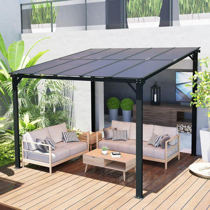 Hardtop Outdoor Pergola Patio Gazebo With Roof, 10x8