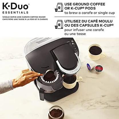Keurig K-Duo Essentials Coffee Maker, Single Serve And 12-Cup Carafe, Black - 5000204976