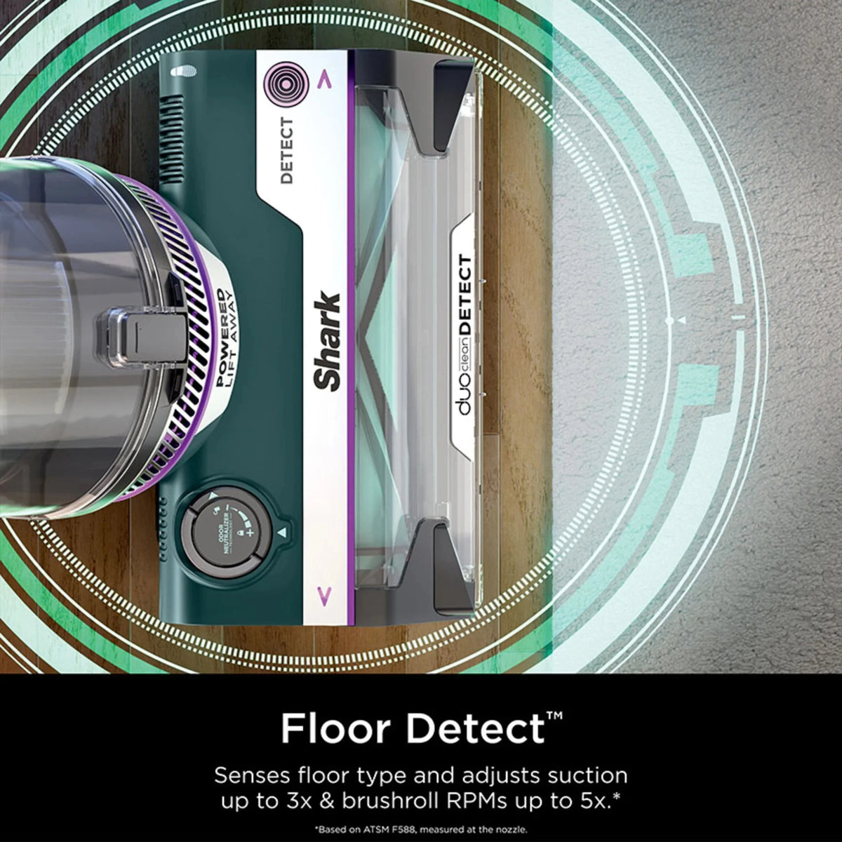 Shark POWERDETECT Upright Vacuum With DuoClean Detect, Black/Teal - AZ4000