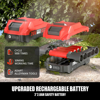 20V Cordless Pole Hedge Trimmer With 16-Inch Blades, 2 2.0Ah Batteries And Charger
