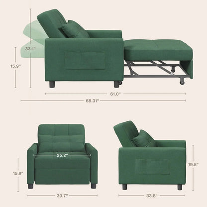 3-in-1 Adjustable Pull-Out Sleeper Sofa Bed With 330 Pounds Capacity
