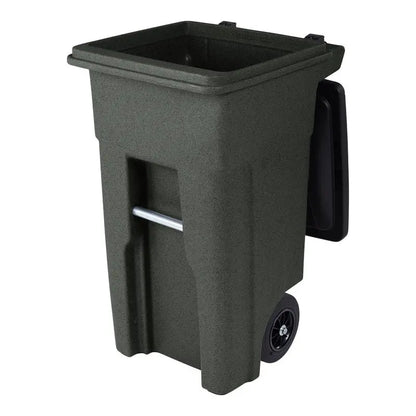 Toter 32 Gallon Green Trash Can With Quiet Wheels And Attached Lid - ANA32-55410