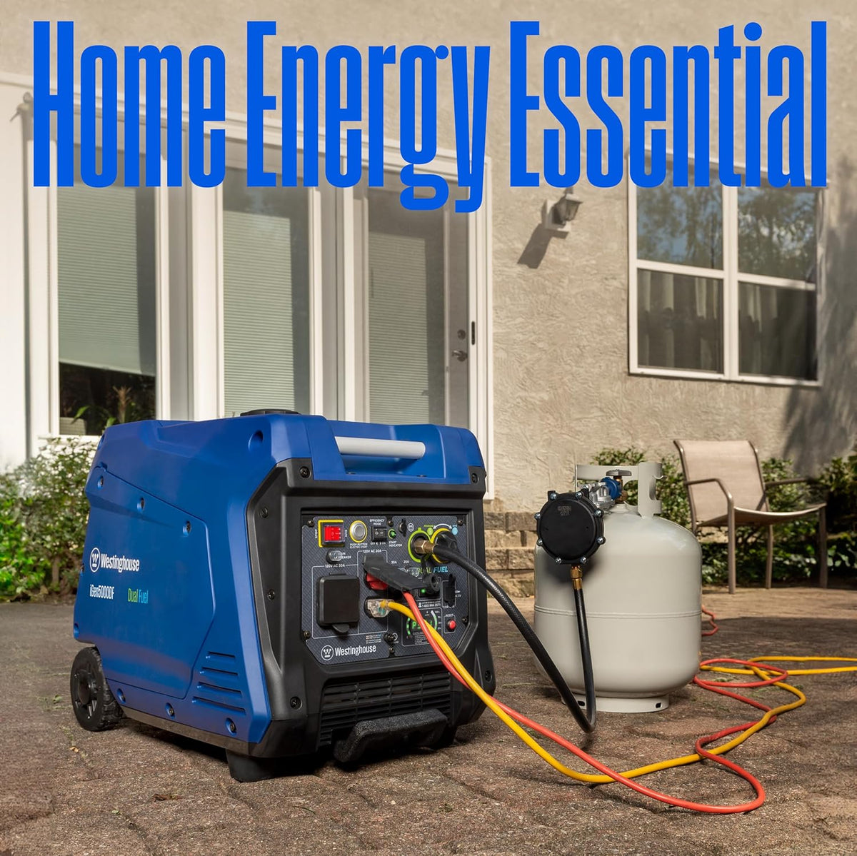 Westinghouse Dual Fuel Portable Inverter Generator, 5000 Peak Watt, 3900 Rated Watt, Blue/Black - iGen5000DF