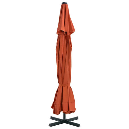 vidaXL Garden Parasol, Azure Blue Polyester With PA Coating, 196.9in x 118.1in
