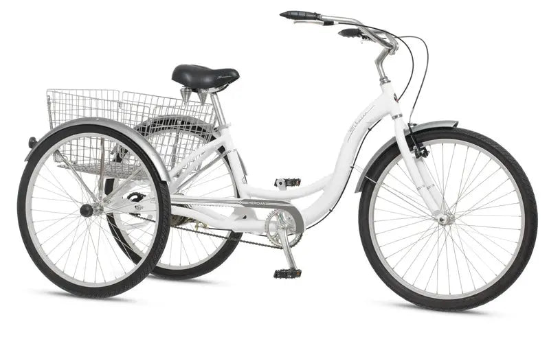 Schwinn Adult Tricycle 26-Inch Cruiser With Low-Step Frame, Wide Seat, Rear Folding Basket - Meridian