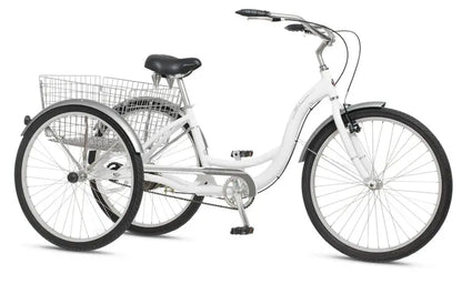 Schwinn Adult Tricycle 26-Inch Cruiser With Low-Step Frame, Wide Seat, Rear Folding Basket - Meridian