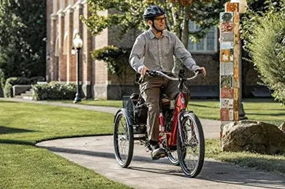 Schwinn Adult Tricycle 26-Inch Cruiser With Low-Step Frame, Wide Seat, Rear Folding Basket - Meridian