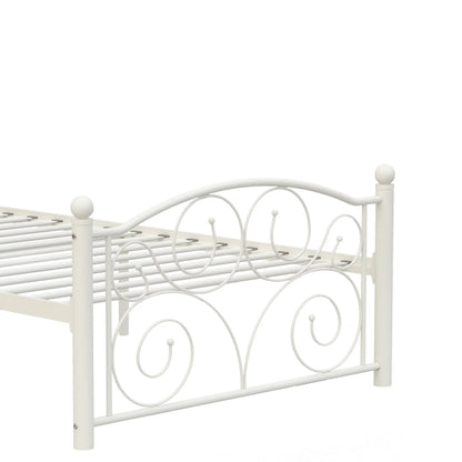 White Twin Size Metal Bed Frame