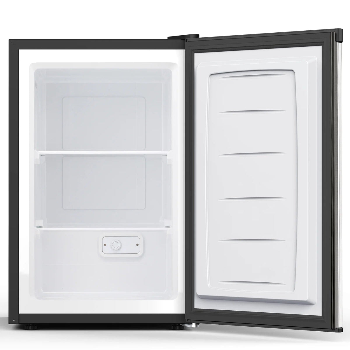 KNDKO 3.2Cu.ft Upright Freezer With Removable Shelves And Adjustable Thermostat - Silver