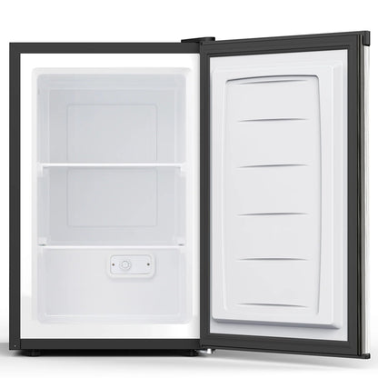 KNDKO 3.2Cu.ft Upright Freezer With Removable Shelves And Adjustable Thermostat - Silver