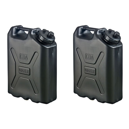 Scepter Heavy Duty Military Style Water Container, 5 Gallon, Black - 2 Pack