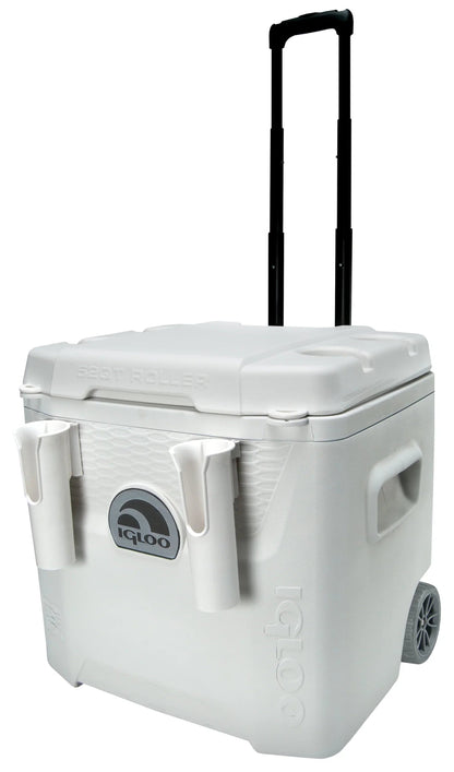 Igloo 52 QT 5-Day Marine Ice Chest Cooler With Wheels, White