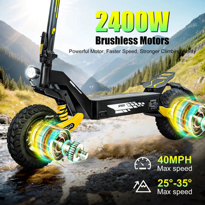 Off Road Electric Scooter For Adults, 1200W, 11 in Tires, 330 lb Load - GT06