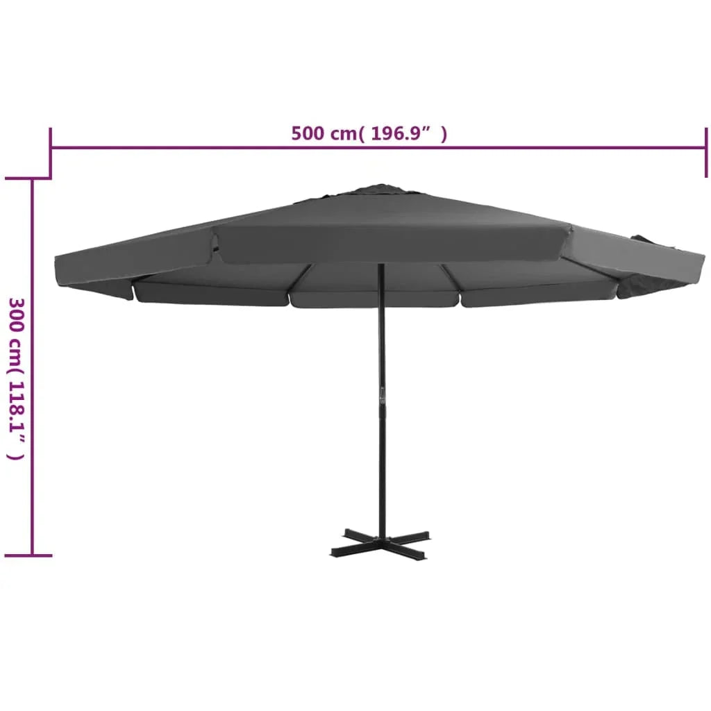 vidaXL Garden Parasol, Azure Blue Polyester With PA Coating, 196.9in x 118.1in