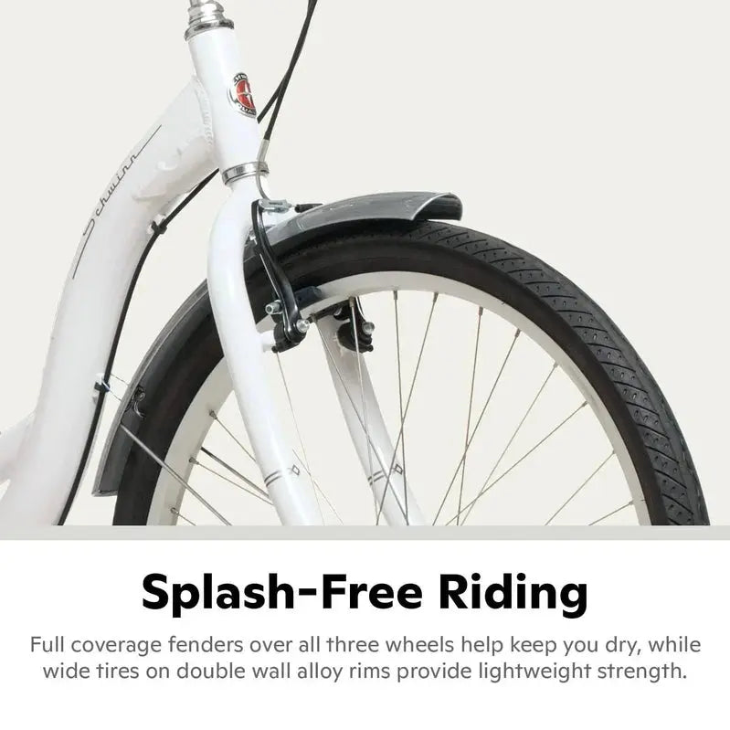 Schwinn Adult Tricycle 26-Inch Cruiser With Low-Step Frame, Wide Seat, Rear Folding Basket - Meridian