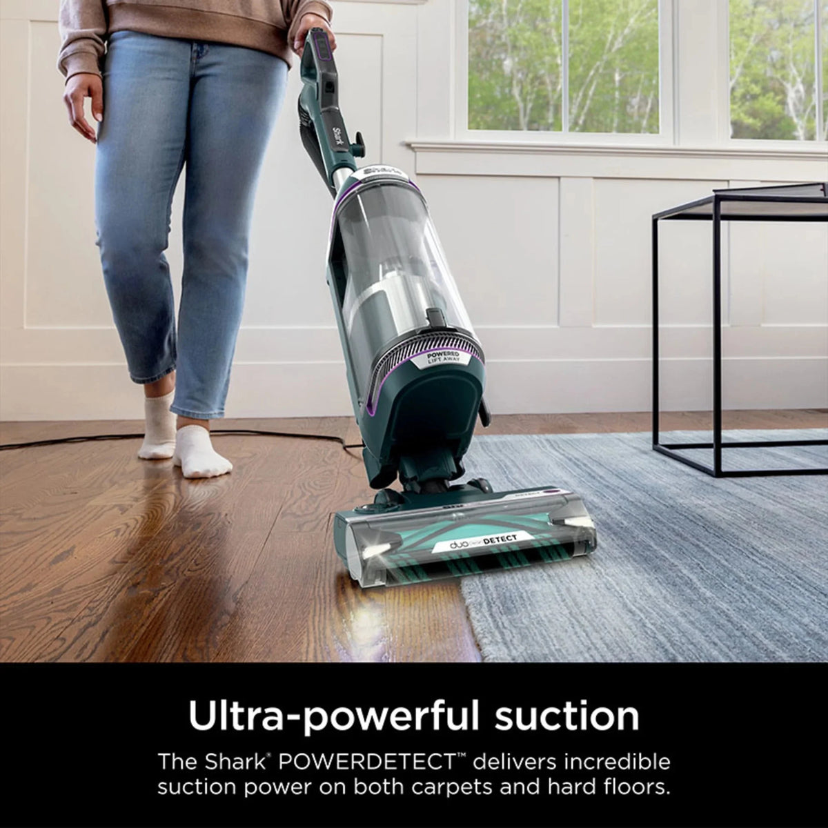 Shark POWERDETECT Upright Vacuum With DuoClean Detect, Black/Teal - AZ4000