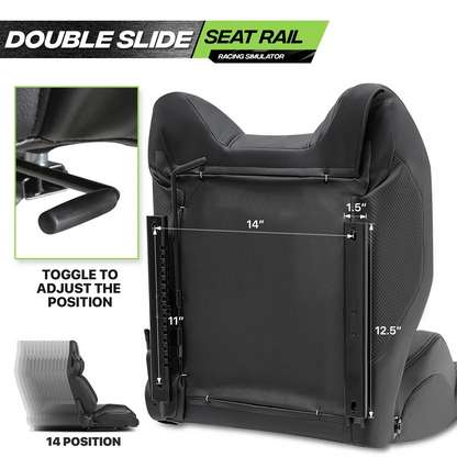 Magshion Racing Simulator Game Seat With Adjustable Slide, Black