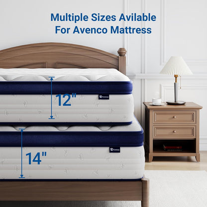 Avenco Queen Mattress, 10 Inch, Medium Plush Support With Individually Pocket Springs