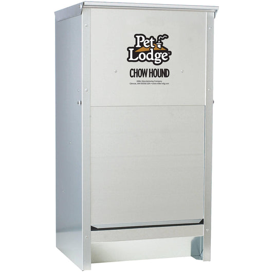 Chow Hound Automatic Dog Feeder, 50 lb Galvanized Steel - 12 x 16.25 x 28.25 in