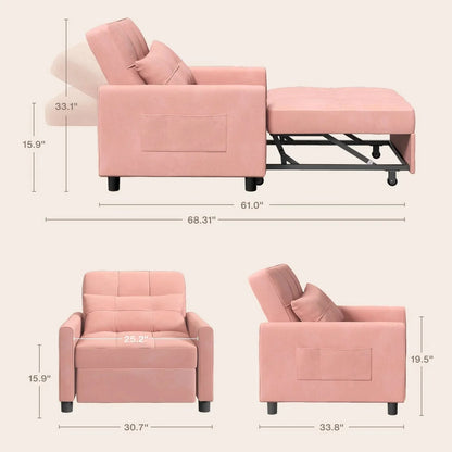 3-in-1 Adjustable Pull-Out Sleeper Sofa Bed With 330 Pounds Capacity