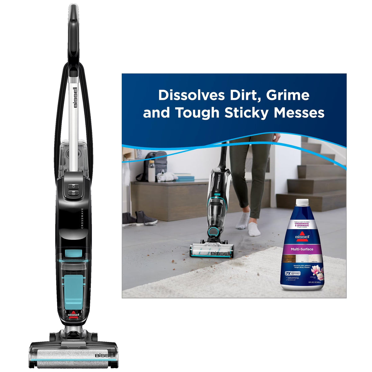 BISSELL CrossWave Hard Floor Expert Corded Wet Dry Vacuum Cleaner - 3831