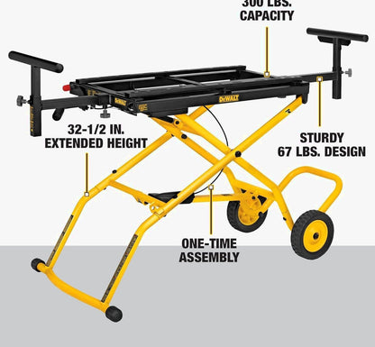DEWALT Rolling Miter Saw Stand With Wheels, Yellow - DWX726