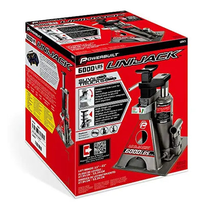 Powerbuilt All-in-One Bottle Jack With Integrated Jack Stands, 3-Ton 6000 lb Load Capacity
